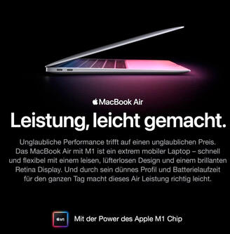 Apple 2020 MacBook Air Laptop (gold)- 256 GB SSD Speicher - Leistung leicht gemacht! Schonend für die Augen, da sich die Farbtemparatur des Displays automatisch an die Farbtemparatur der Umgebung anpasst. M1 Chip für Sicherheit und Datenschutz.