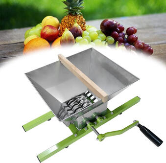 Traubenmühle 7L Edelstahl (Obstpresse). Geeignet zum Pürieren von Äpfeln, Orangen, Trauben, Birnen und anderen Früchten, ist es ein praktisches Werkzeug für Familienfeiern und Weinherstellung, Obstläden und Restaurants. Nicht elektrisch, kein Anschluss erf